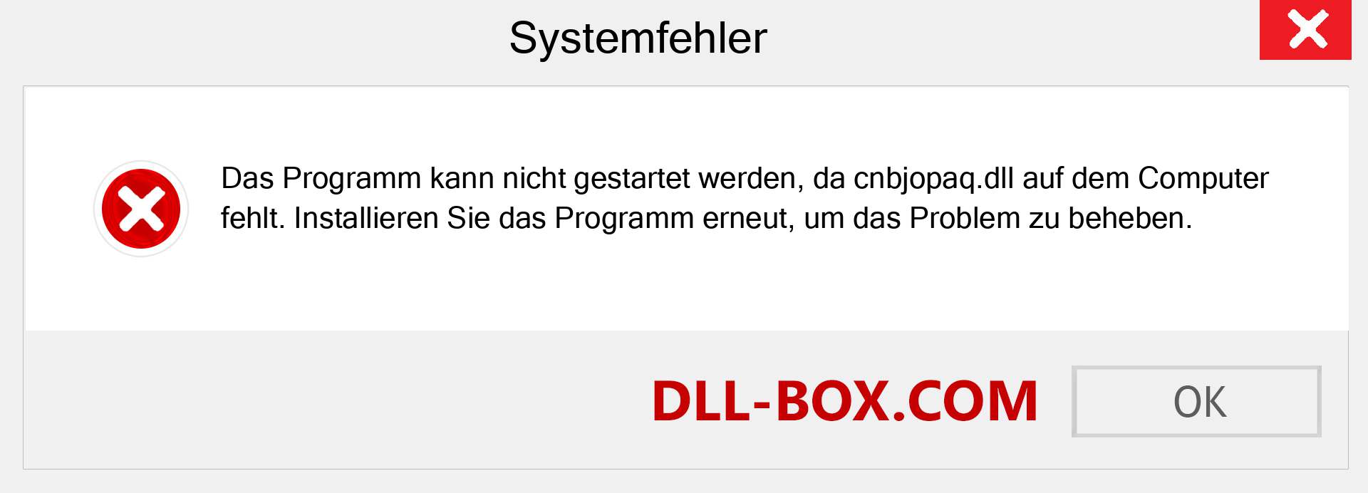 cnbjopaq.dll-Datei fehlt?. Download für Windows 7, 8, 10 - Fix cnbjopaq dll Missing Error unter Windows, Fotos, Bildern