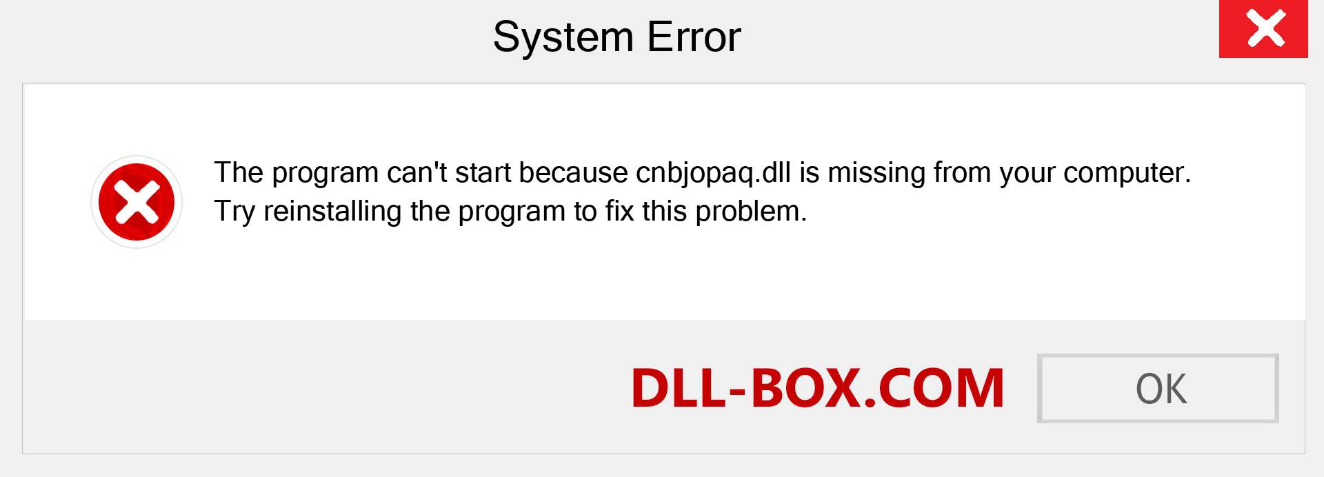  cnbjopaq.dll file is missing?. Download for Windows 7, 8, 10 - Fix  cnbjopaq dll Missing Error on Windows, photos, images